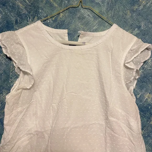 Cotton White Polka Dot Top S - Picture 3 of 8